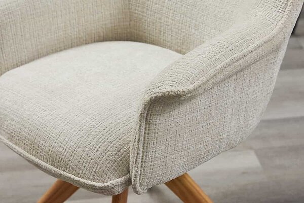 Designová otočná židle Kahikilani béžová / dub