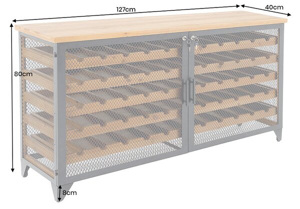 Designová vitrína na víno Winebar 127 cm jedle