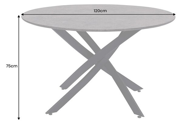 Kulatý jídelní stůl Pahukumaa 120 cm vzor šedý kámen