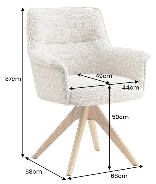 Designová otočná židle Kahikilani béžová / dub