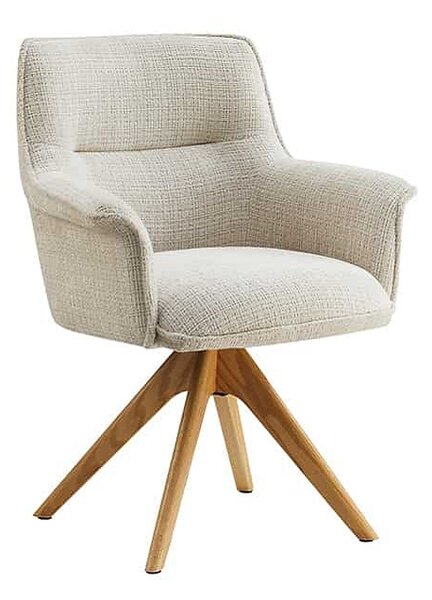 Designová otočná židle Kahikilani béžová / dub