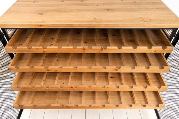 Designová vitrína na víno Winebar 127 cm jedle