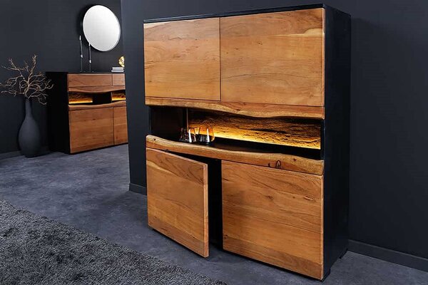 Designová vysoká komoda Feleti 120 cm akácie