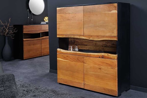 Designová vysoká komoda Feleti 120 cm akácie