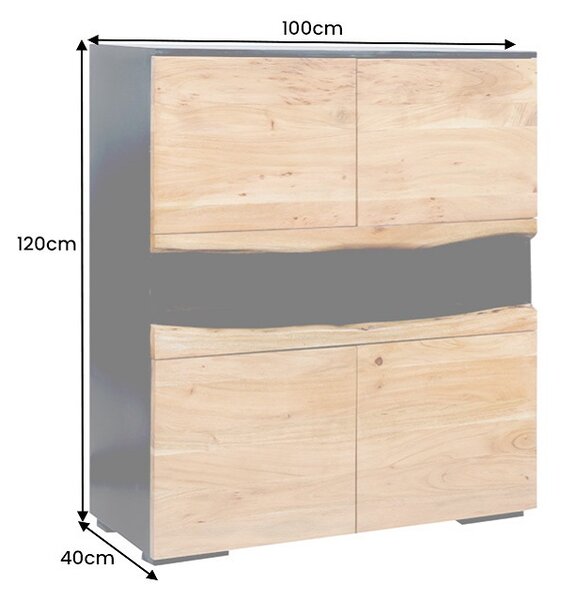 Designová vysoká komoda Feleti 120 cm akácie