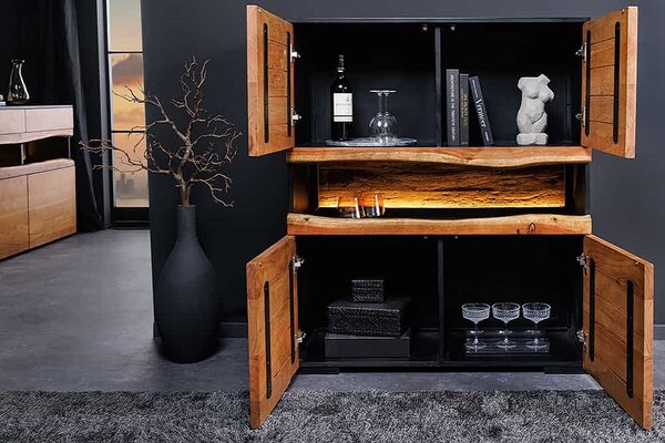 Designová vysoká komoda Feleti 120 cm akácie