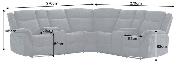 Designová rohová sedačka Movie 270 cm tmavě šedá