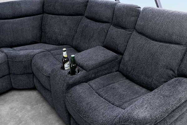 Designová rohová sedačka Movie 270 cm tmavě šedá