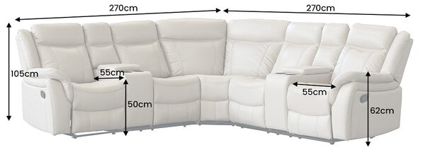 Designová rohová sedačka Movie 270 cm béžová ekokůže
