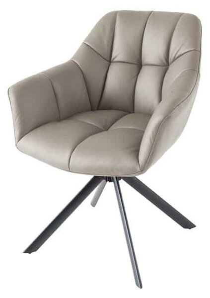 Designová otočná židle Vallerina taupe kůže