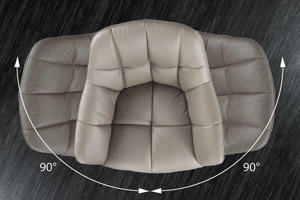Designová otočná židle Vallerina taupe kůže