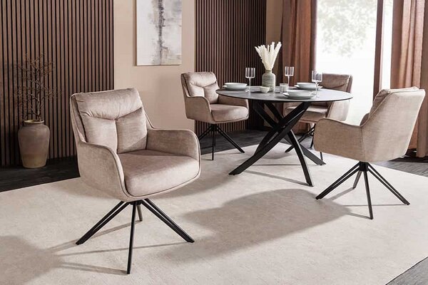 Designová otočná židle Brock béžový samet