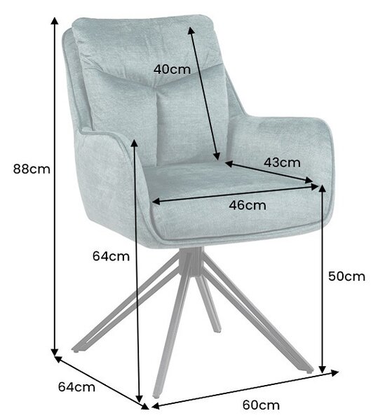 Designová otočná židle Brock petrolejový samet