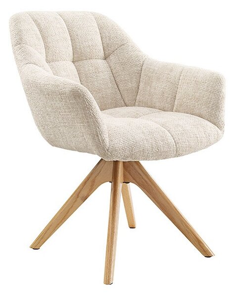 Designová otočná židle Vallerina šampaňská béžová / dub