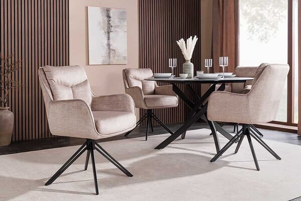 Designová otočná židle Brock béžový samet