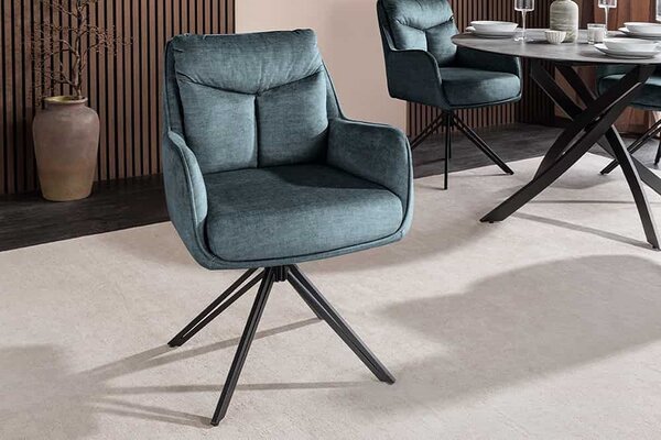 Designová otočná židle Brock petrolejový samet