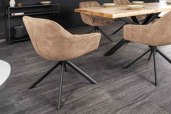 Designová otočná židle Vallerina šedo-hnědý samet