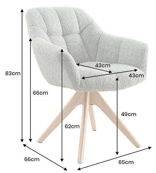 Designová otočná židle Vallerina šalvějová zelená / dub