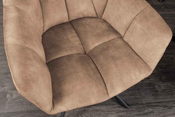 Designová otočná židle Vallerina šedo-hnědý samet