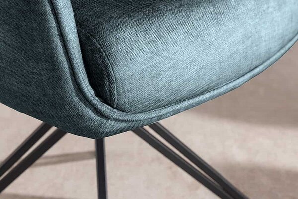 Designová otočná židle Brock petrolejový samet