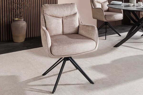 Designová otočná židle Brock béžový samet