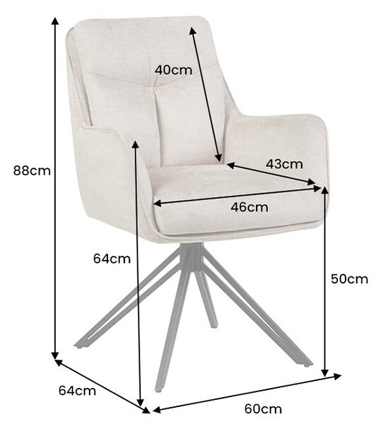 Designová otočná židle Brock béžový samet