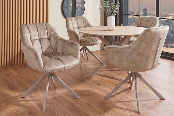 Designová otočná židle Vallerina béžová / šedo-hnědá