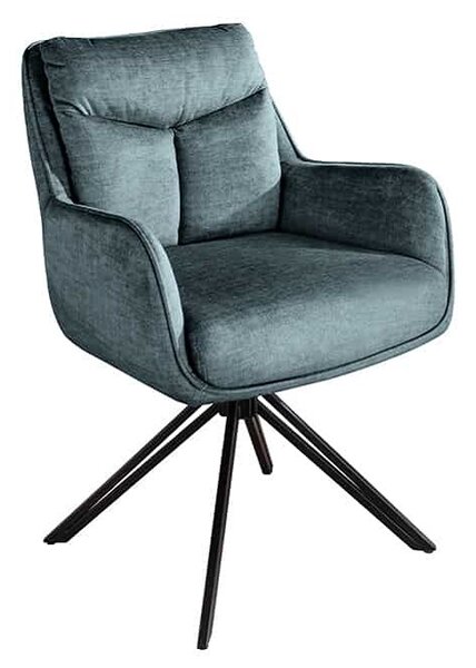Designová otočná židle Brock petrolejový samet