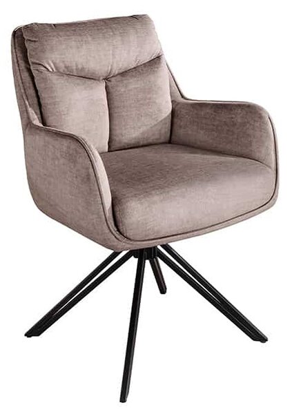 Designová otočná židle Brock taupe samet