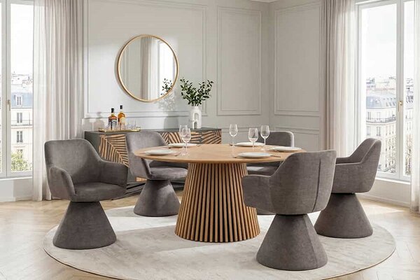Designová otočná židle Deimena šedý samet