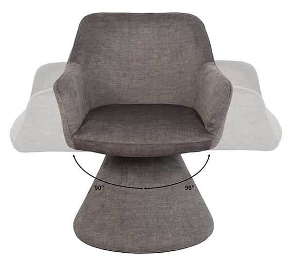 Designová otočná židle Deimena šedý samet
