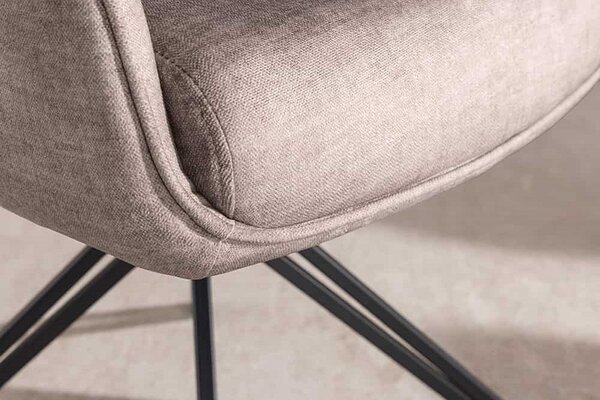 Designová otočná židle Brock taupe samet