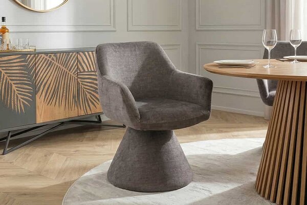 Designová otočná židle Deimena šedý samet
