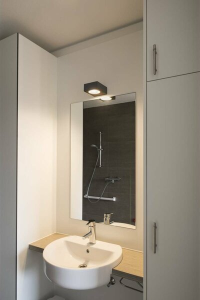 BIG WHITE SLV QUADRASYL WL 15, venkovní nástěnné svítidlo, úsporná žárovka GX53, IP44, hranaté, D/Š/V 15/12/5,5 cm, antracit, max. 1