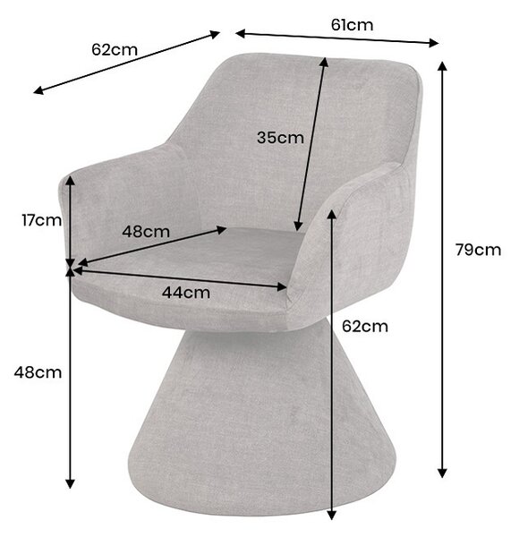 Designová otočná židle Deimena šedý samet