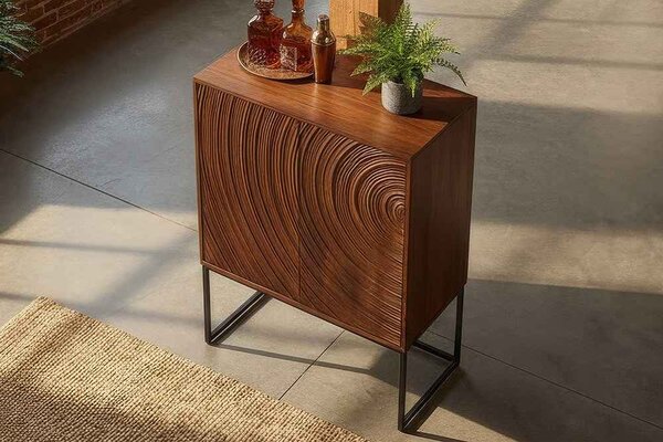 Designová vysoká komoda Waseemah 120 cm hnědé mango