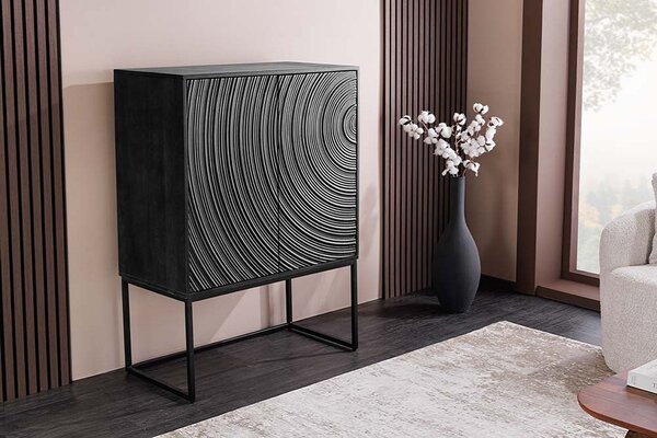 Designová vysoká komoda Waseemah 120 cm černé mango