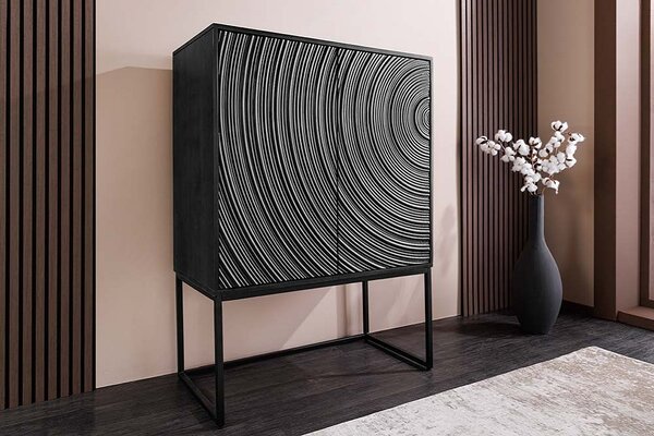 Designová vysoká komoda Waseemah 120 cm černé mango