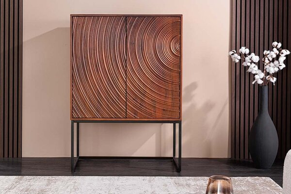 Designová vysoká komoda Waseemah 120 cm hnědé mango