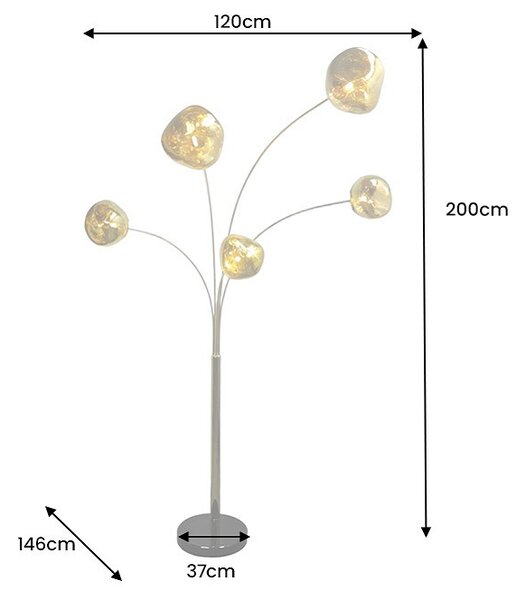 Designová stojanová lampa Hanzila 200 cm zlatá