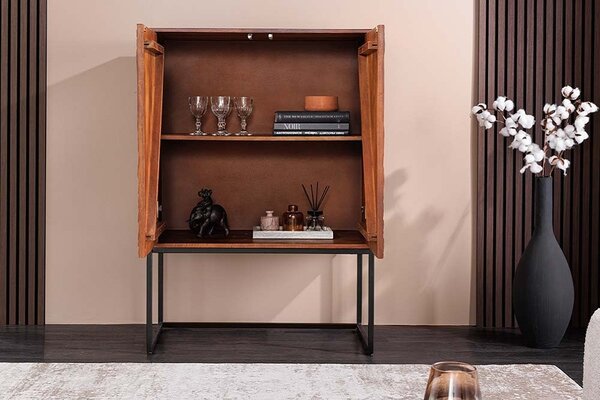 Designová vysoká komoda Waseemah 120 cm hnědé mango