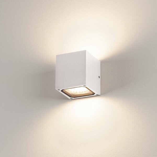 BIG WHITE SLV SITRA CUBE, venkovní nástěnné svítidlo, TCR-TSE, IP44, bílé, max. 18 W 232531