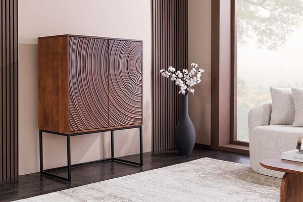 Designová vysoká komoda Waseemah 120 cm hnědé mango