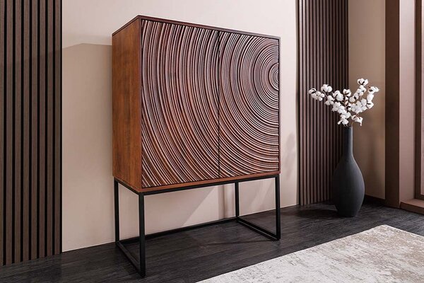 Designová vysoká komoda Waseemah 120 cm hnědé mango