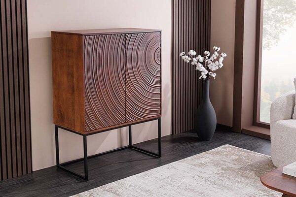 Designová vysoká komoda Waseemah 120 cm hnědé mango