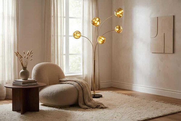 Designová stojanová lampa Hanzila 200 cm zlatá