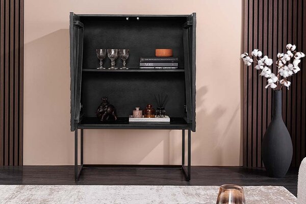 Designová vysoká komoda Waseemah 120 cm černé mango