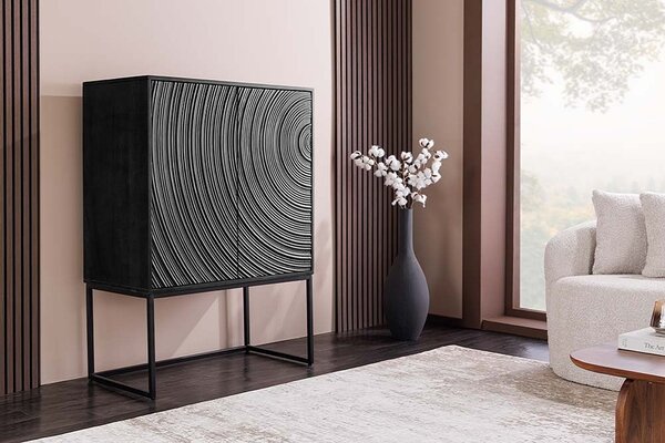Designová vysoká komoda Waseemah 120 cm černé mango