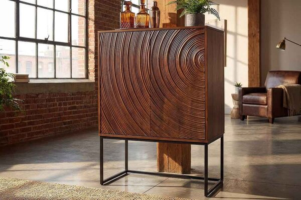 Designová vysoká komoda Waseemah 120 cm hnědé mango