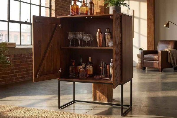 Designová vysoká komoda Waseemah 120 cm hnědé mango